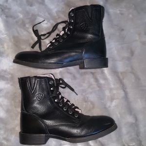 Ariat Heritage Lacer II Black Leather Boot sz.8